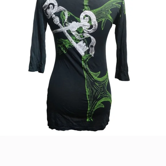 Salvage Vintage Green Rhinestone Long Sleeved Top. L - Picture 2 of 4